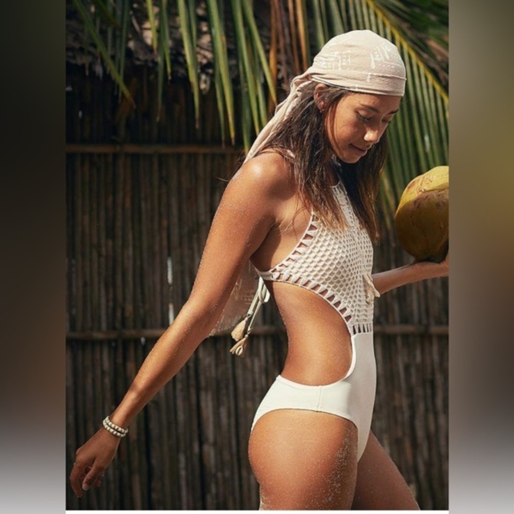 Aerie Crochet One Piece Swimsuit, Size S